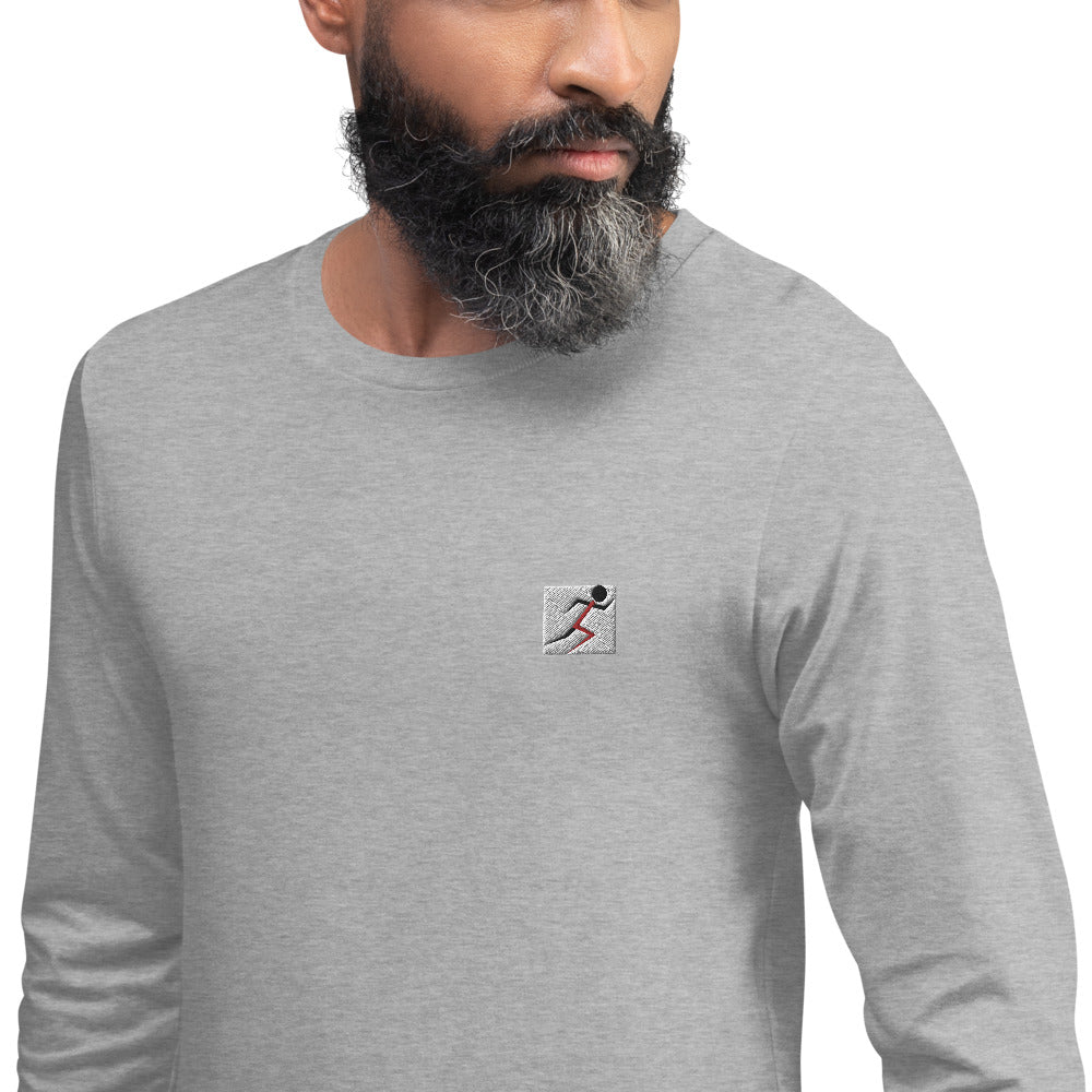 Embroidered Stickman Unisex Long Sleeve Tee