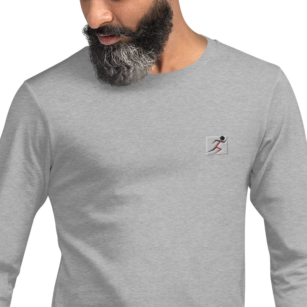 Embroidered Stickman Unisex Long Sleeve Tee