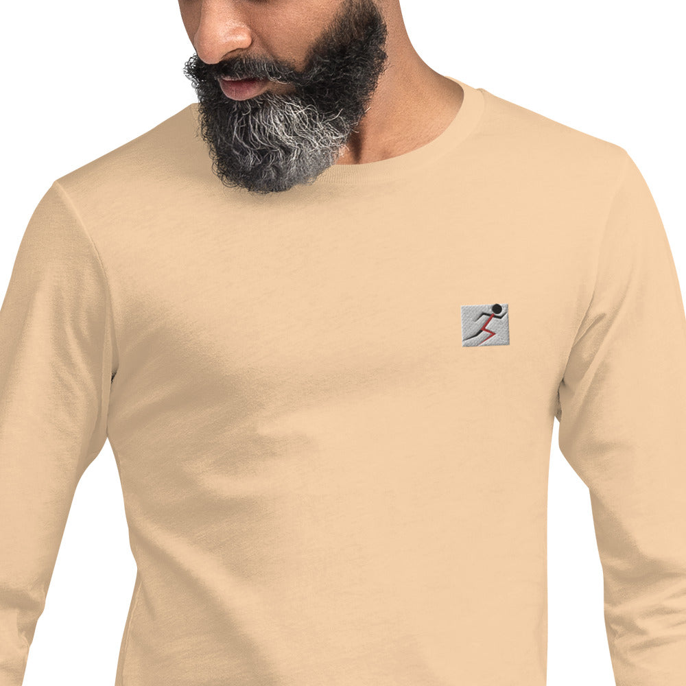 Embroidered Stickman Unisex Long Sleeve Tee