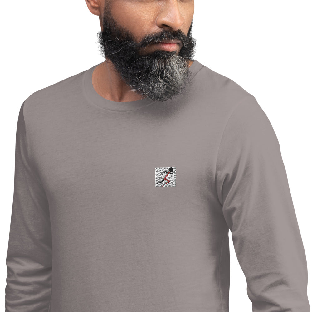 Embroidered Stickman Unisex Long Sleeve Tee